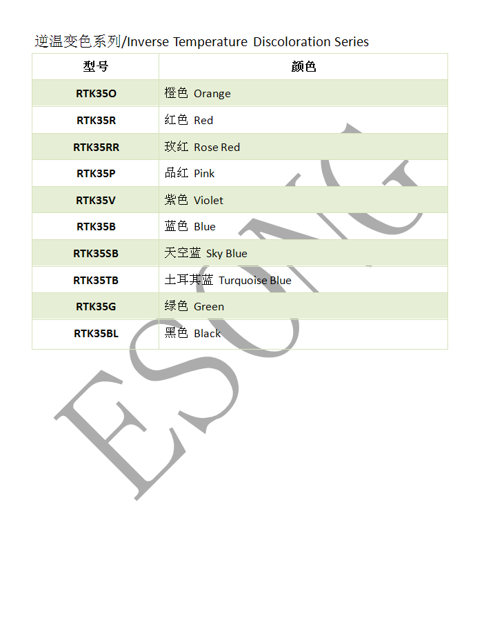 逆溫變色係列